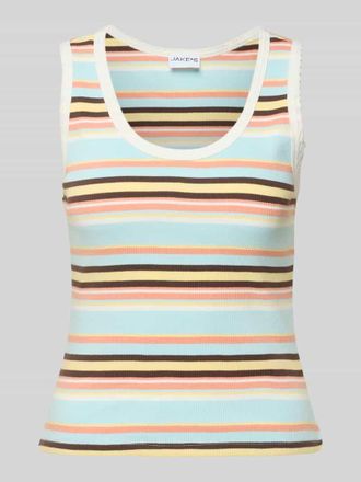 Jake*s Casual Tanktop mit Feinripp und Rundhalsausschnitt in Aqua, Gr&ouml;&szlig;e XXL