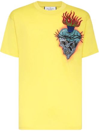 Philipp Plein T-shirt Ronde Hals SS Love Tattoo - Heren - T-shirts - Geel - 4XL - Katoen - Tops