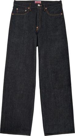 Kenzo Turn-up Wide-leg Jeans - Indigo - 36 (W36 / XL)