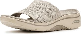 Skechers Arch Fit 2.0 Quick-Dry Slide Womens Sandals Taupe : 10 B - Medium, Textile