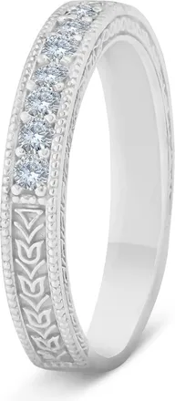 Pompeii3 1/2ct Vintage Diamond Wedding Ring 14K White Gold Size Selectable