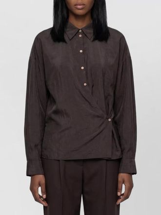 Christophe Lemaire silk asymmetric wrap shirt