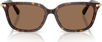 Swarovski 56mm Pillow Sunglasses in Havana /Dark Brown at Nordstrom