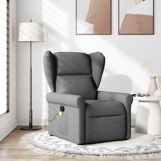 vidaXL Vidaxl - Sill&oacute;n De Masaje Reclinable De Tela Gris Oscuro