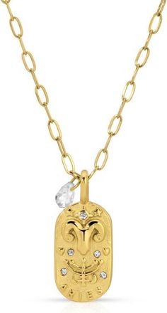 Kozakh Cielo Zodiac Pendant Necklace in Aries/gold at Nordstrom