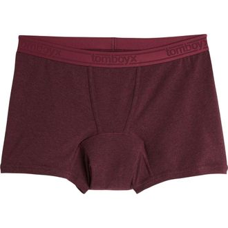 TomboyX First Line Stretch Cotton Period 4.5-Inch Trunks in Black Cherry Heather at Nordstrom, Size X-Large