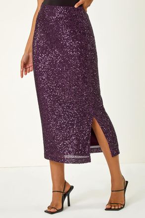 DUSK Sequin Pencil Skirt