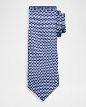 Brioni Men & apos;s Micro Print Silk Jacquard Tie