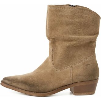 Tamaris Enkellaarsjes - Dames - Schoenen - Beige - Maat: 37 EU Leer