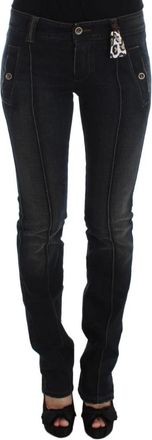 Ermanno Scervino Blue Wash Cotton Slim Fit Jeans - Dames - Skinny Jeans - Blauw - XS - Katoen - Jeans