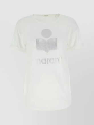 Isabel Marant linen logo print short sleeve t-shirt