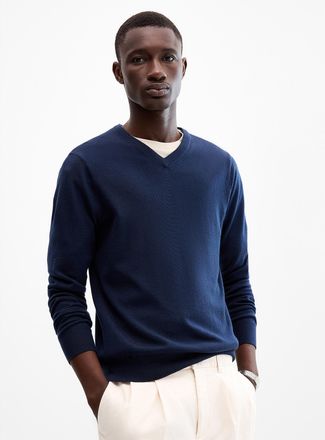 Le 31 Mens Responsible merino V-neck sweater