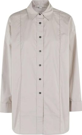 Remain Pintuck Oversize Shirt - female - Remain Birger Christensen - Shirts - Brown - 3XS - Blouses & Shirts