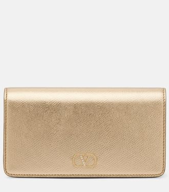 Valentino Garavani VLogo Mini metallic leather clutch