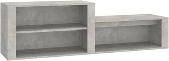vidaXL Vidaxl - Mueble zapatero madera contrachapada gris hormigón 150x35x45 cm