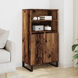 Berkfield Home Highboard Old Wood 60x36x110 cm Engineered Wood in Brown | Size: 60 x 36 x 110 cm