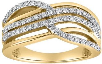LuvMyJewelry Elaris Wave 0.25 Ct 10K Gold Diamond Ring in 10K Yellow Gold at Nordstrom, Size 7