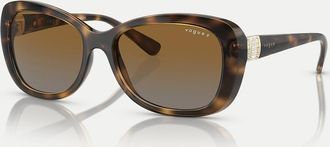 Vogue Butterfly - Occhiali da sole color Havana scuro con lenti marroni polarizzate-Marrone