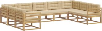 vidaXL Conjunto De Sof&aacute;s De Exterior 9 Uds. Y Beige Vidaxl