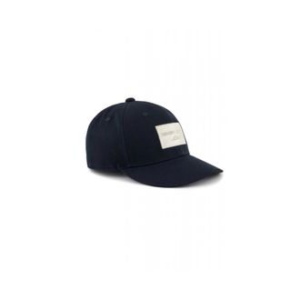 Emporio Armani Accessoires, Heren, Blauw, ONE Size, Katoen, Snapback Cap met Logo Geborduurde Patch