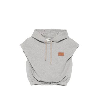 Fendi Logo-patch Sleeveless Hoodie