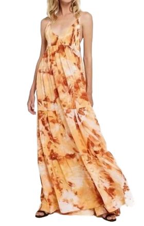 S/W/F Shirred Maxi Dress In Castle