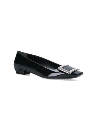 Roger Vivier Womens Flat Shoes Black Calf Leather