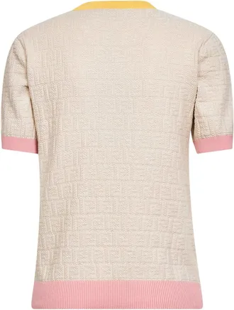 Fendi Womens Sweater Ecru Cotton-Silk Beige