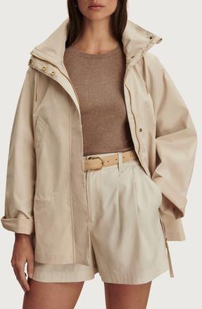 Varley Jeanie Hooded Water Repellent Jacket in Oat Milk at Nordstrom, Size X-Large