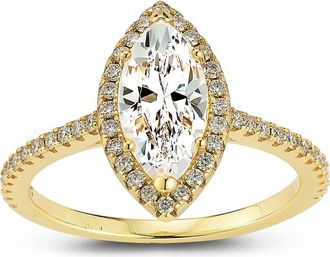 Glaze Jewelry Marquise Cut Moissanite Halo Ring in Gold/Moissanite at Nordstrom Rack, Size 8