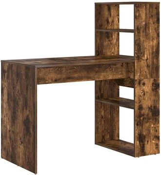 vidaXL Vidaxl - Escritorio Roble ahumado 113 x 54 x 120 cm Madera contrachapada