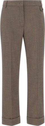 Liu Jo Rechtvallende broek van gem&ecirc;leerde stof - Dames - Straight fit broeken - Bruin - L - Leer - Broeken