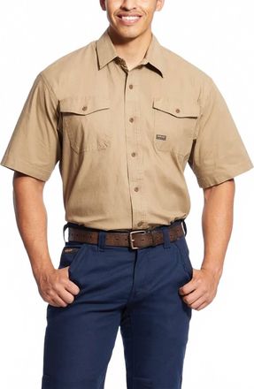 Ariat Rebar Made Tough Durastretch Work Shirt In Khaki