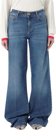Liu Jo Cotton Flared Jeans - Dames - Loose Fit Jeans - Blauw - W33 - Katoen - Jeans