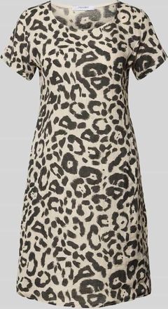 Zabaione Knielanges Kleid aus Leinen-Mix mit Baumwoll-Anteil Modell Ro44saa in Beige, Gr&ouml;&szlig;e XXL