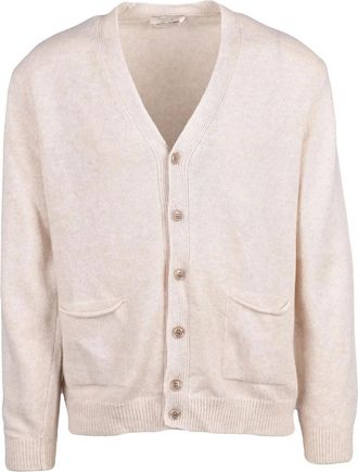 Wool & Co Beige Wool V-Neck Cardigan