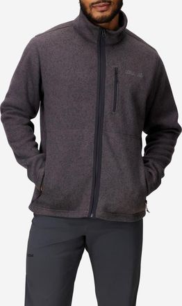 Marmot Drop Line Heathered Fleece Jacket in Black Heather at Nordstrom, Size Xx-Large