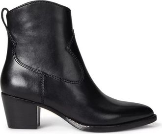Ralph Lauren Harpher Leren Enkellaarsjes - Dames - Cowboylaarzen - Zwart - 41 EU - Leer - Schoenen