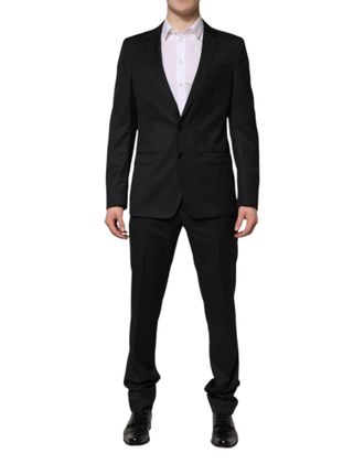 Dolce & Gabbana Mens Dark Gray Martini 2 Pc Single Breasted Suit Virgin Wool