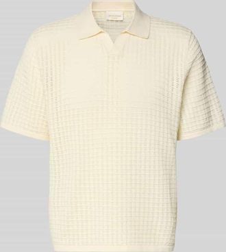 Jack & Jones Jack & Jones Regular Fit Poloshirt mit V-Ausschnitt in Offwhite, Gr&ouml;&szlig;e XXL