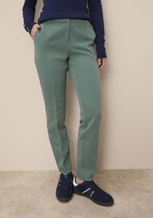 Tamaris Anzughose TAMARIS, Damen, Gr. 34, N-Gr, gr&uuml;n (salbei), Web, Obermaterial: 93% Polyester, 7% Elasthan, schmal kn&ouml;chellang, Hosen Anzughose, in Trendfar