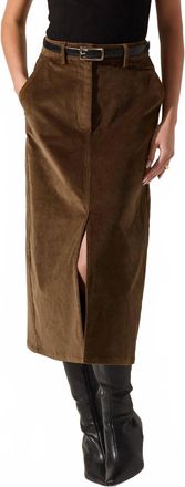Astr Crush Pencil Skirt In Caramel