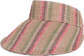 Vince Camuto Stripe Woven Visor in Pink at Nordstrom Rack