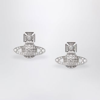 Vivienne Westwood Orecchini Orb in metallo platino con cristalli