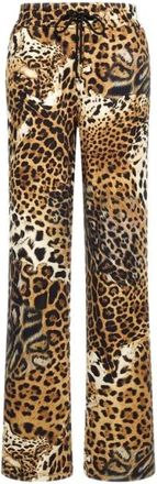 Roberto Cavalli Pantaloni con coulisse stampa leopardata - - Trousers - Donna - Marrone - M