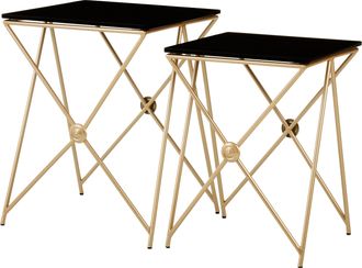 Premier Housewares Elegant Design Gold Finish Side Table, Versatile And Functional Corner Table, Easily Maintained Lounge Table