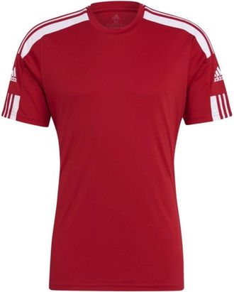 adidas Rode Bedrukte Korte Mouw Tee - Heren - Sportshirts - Rood - M - Polyester - Fitness
