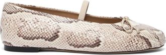 Stuart Weitzman Prima Bow Ballet Mary Jane - Dames - Ballerinas - Beige - 38 1/2 EU - Linnen - Schoenen