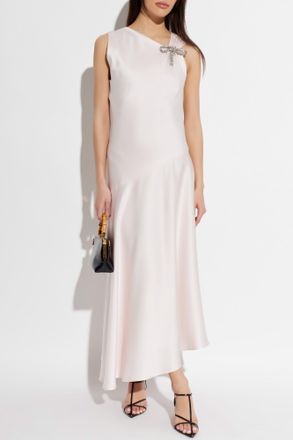 Jil Sander Dress With A Shimmering Applique, Womens, Pink