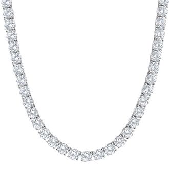 Pompeii3 87.80Ct TW Diamond Tennis Necklace 14k White Gold 18 Lab Grown